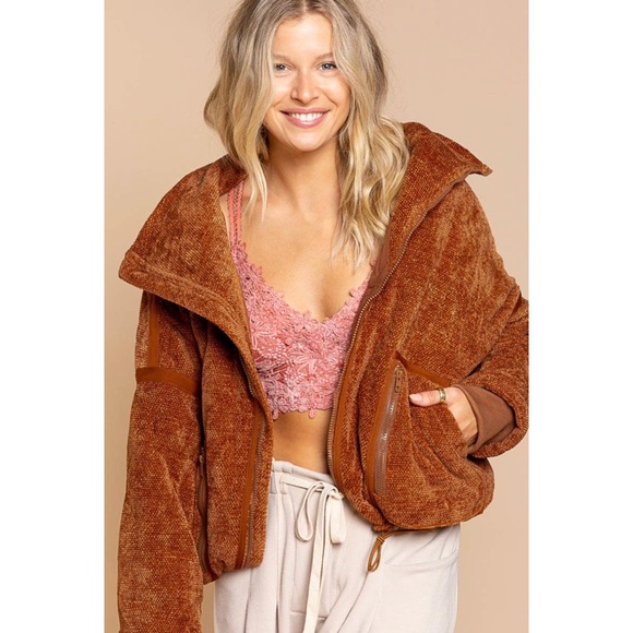 Ginger Ultra Cozy Vintage Style Oversize Jacket Large Front Pockets Chunky EUC - Picture 11 of 14